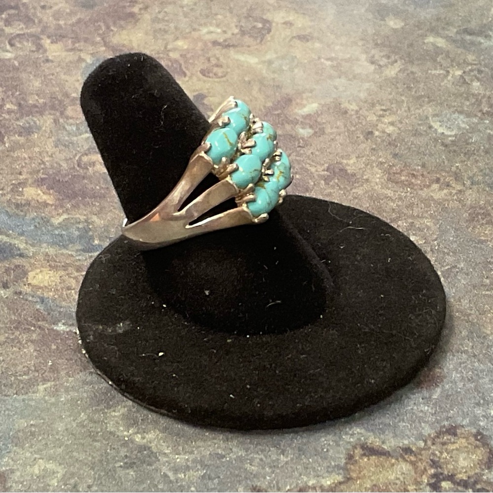 Turquoise Cluster Statement Ring - Size 7, Women … - image 3